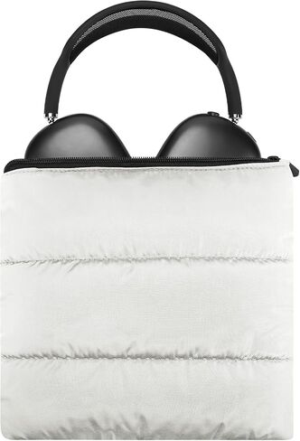 Geekria NOVA Headphones Puffy Pouch, Compatible with AirPods Max Headphone and More, Headset Carrying Bag, Soft Travel Pouch Case for Over-Ear Headphones (White) in Kuwait