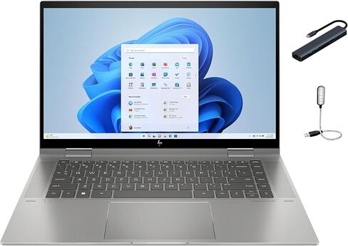 HP Envy x360 15.6'' FHD LED-Backlit IPS Touch 2-in-1 Laptop, Intel Core i5-1335U, 32GB RAM, 2TB M.2 SSD, Mineral Silver, Wi-Fi 6E, Bluetooth, Intel Iris Xe Graphics, Win11 with Accessories in Saudi Arabia