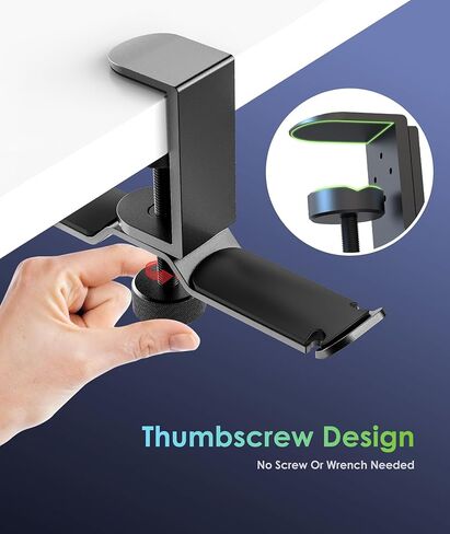 6amLifestyle Dual Rotatable Headphone Stand Hanger Under Desk Clamp Headset Holder Aluminum Load up to 11lb Headset Stand Hanger Compatible with Universal Headphones, Black 6A-13BK in Kuwait