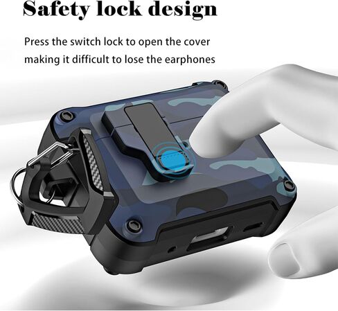 for Apple Airpods 4 Generation 2024 Case Cover with Lock, Armor Rugged Camo Military Hard Shell Protective [Front LED Visible] Earbuds Skin for Airpods 4th Camouflage Green in Saudi Arabia