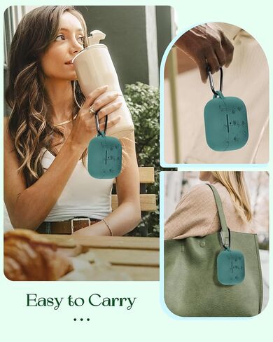 Boaretiu for Airpod Pro Case, for Airpod Pro 2 Case - 3D Silicone Engraved Elegant Cute Kawaii Cover with Carabiner Keychain for Women Girls Green Design for Airpods Pro 2nd/1st Gen Cases, Dinosaur in Kuwait