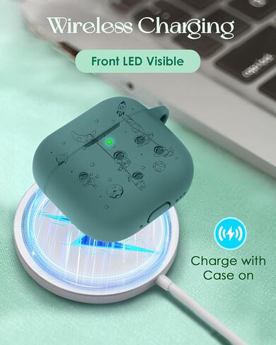 Boaretiu for Airpod Pro Case, for Airpod Pro 2 Case - 3D Silicone Engraved Elegant Cute Kawaii Cover with Carabiner Keychain for Women Girls Green Design for Airpods Pro 2nd/1st Gen Cases, Dinosaur in Kuwait