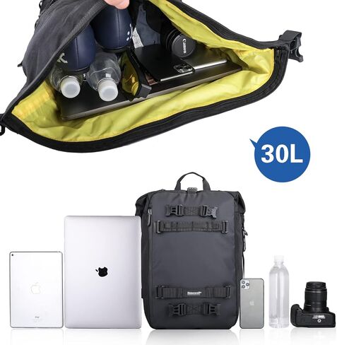 Rhinowalk Motor Saddle Bag Motorcycle Pannier Bag Waterproof Multifunctional Rear Rack Trunk Seat Bag(Yellow, 30L) in Saudi Arabia