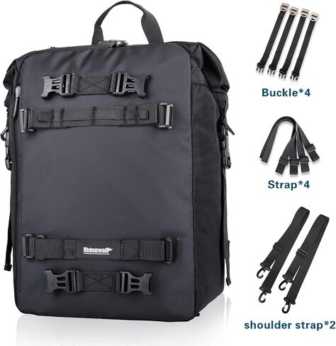 Rhinowalk Motor Saddle Bag Motorcycle Pannier Bag Waterproof Multifunctional Rear Rack Trunk Seat Bag(Yellow, 30L) in Saudi Arabia