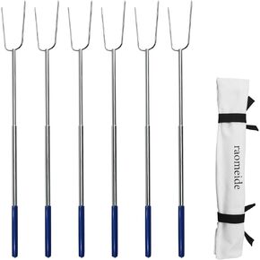 32" Heavy Duty Hot Dog Roasting Sticks for Campfire, Smores Sticks for Fire Pit Long, Marshmallows Skewers (2 Pack)