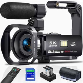 5K Video Camera with IR Night Vision, Ideal for Vlogging, 18X Zoom, WiFi Connectivity, and a Simple 3.0’’ Touch Screen