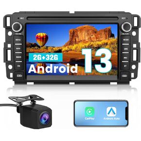 AWESAFE Car Stereo Radio for Chevrolet Silverado Tahoe GMC Sierra Yukon 2007-2013, Android 13 Touchscreen with CarPlay Android Auto Bluetooth GPS Navigation AM FM, 2GB RAM+ 32GB ROM with Camera