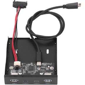 3.5 Inch Front Panel USB C Hub,USB 3.2 Gen 2 Hub,10Gbps 4 Ports Floppy Drive Bay 19pin to Type C Front Panel,Support for WIN 10 11 2003,for LINUX system