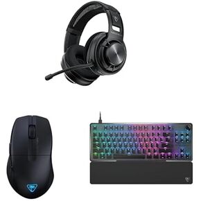 Turtle Beach PC Gaming Bundle: Atlas Air Wireless Headset + Pure Air Wireless Gaming Mouse + Vulcan II TKL Pro Customizable LED Keyboard (Black)