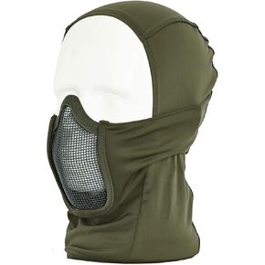 Airsoft Balaclava Mesh Mask Ninja Style with Full Face Mouth Protection Airsoft Paintball Mask Waterproof Metal Mesh Mask