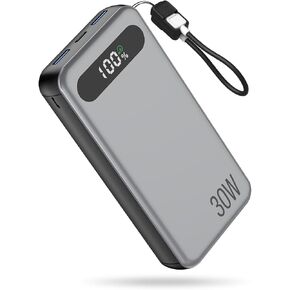 Power Bank 20000mAh, PD 30W and QC 4.0 Fast Charging Portable Charger with 3 Outputs & 2 Inputs, External Battery Pack for iPhone 16/15/15 Pro/15 Pro Max/15 Plus, MacBook, Galaxy, and More