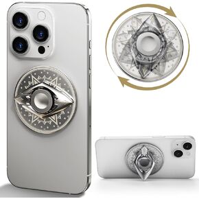 Magnetic Cell Phone Ring Holder, Metal Phone Grip for Magsafe, 360 Degree Rotation Finger Ring Stand, Cell Phone Kickstand for iPhone 16/15/14/13/12/Smartphones (Snow)