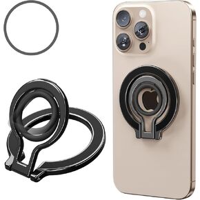 2 in 1 Magnetic Phone Grip Compatible with Magsafe,Phone Holder,Wireless Charging Compatible,for iPhone 16 15 14 13 12 Pro Max and Other Phone (Silver)