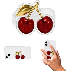 Phone Grip Cute 2D Shape Collapsible Expandable, Smartphone Tablet Cell Phone Grip Stand Holder (Cherry-9)