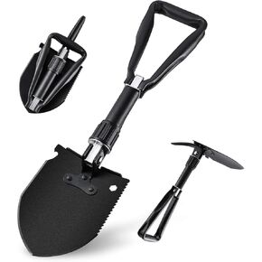 OKOOLCAMP Folding Shovel Camping Shovel Multi-tool Military Shovel Heavy Duty Alloy Steel Car Survival Tactical Shovel for Off Road Snow Emergency Gardening Hiking Backpacking Fishing