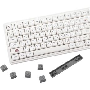 131 مفاتيح PBT Keycaps keycaps XDA ملف تعريف أبيض رمادي بسيط مناسبة للكرز Gateron MX لوحة مفاتيح الألعاب الميكانيكية in Saudi Arabia
