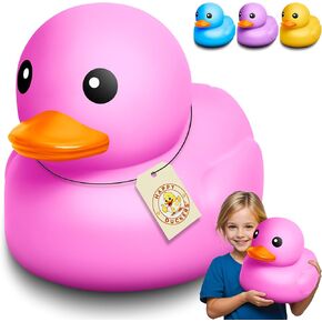 Giant Rubber Duck - 10.5" Inches - Our Large Rubber Duck Provides Big Rubber Ducky Fun in a Cute Custom Giftable Box - Traditional Yellow Rubber Duck
