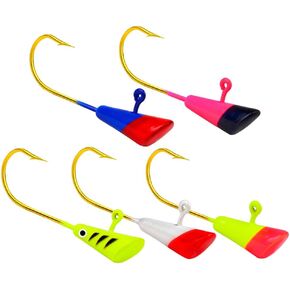 حزمة من 25 Shad Dart Jig Heads Fishing Hooks Crappie Panfish Bass Lures 1/32 1/14oz 1/8oz lainted Shad Dart Jig Heads Fishing Hooks Crappie Panfish lures bait