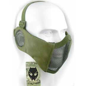 ATAIRSOFT Tactical Airsoft CS Protective Lower Guard Mesh Nylon Half Face Mask with Ear Cover