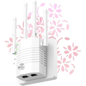 AC1200 WiFi Extender, 12880 Sq.ft Coverage, Signal Booster Strong Penetrability 105 Devices, 360° Full Coverage with Ethernet Port