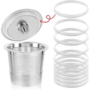 10 Pcs Silicone Gaskets for Keurig Stainless Steel Refillable, Rubber Lids Seals Reusable Gasket Ring Replacement Part for Keurig Stainless Steel