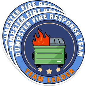Set of 3 Dumpster Fire Response Team Stickers – 3 Inch Funny This is Fine Meme Decal, Team Leader Quote, Waterproof Vinyl for Laptop, Water Bottle, Car, Hard Hat, Toolbox, Phone Case, Sarcastic Gift