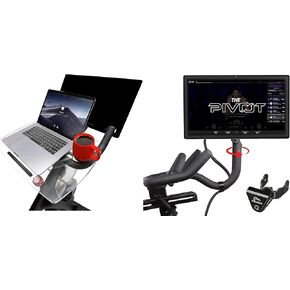 TFD The Pivot + The Tray Combo Pack | Compatible with Peloton Bikes (Original Models), Made in USA | Premium Acrylic Holder for Laptop, Tablet, Phone, Books & More - The Ultimate Peloton Accessories