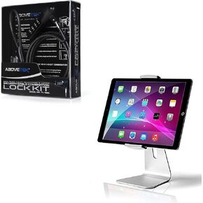 AboveTEK Elegant Tablet Stand Bundle with iPad Lock Security Cable