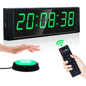 YZ Gym Timer Clock for Home Gym, Fitness Timer with Start/Stop Button, Interval Timer for Workout, Stopwatch/Countdown Timer with Remote, 12/24H Digital Wall Clock, Portable Home Gym Accessories