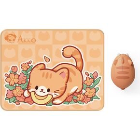 Akko Cat Theme Cute Mouse and Mousepad Animal Wireless Gaming Mouse, 2.4G GHz with a USB Receiver