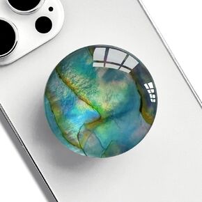 Phone Grip with Expanding Kickstand,Cell Phone Collapsible Stand Green Gold Shell Pattern Design for Smartphones
