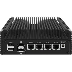 Firewall Appliance Mini PC, Intel Celeron N100 Quad Core 4xIntel I226 2.5G Ethernet VPN Router PC AES-NI HDMI DP Mini PC Soft Router DDR5 2*M.2 Nvme