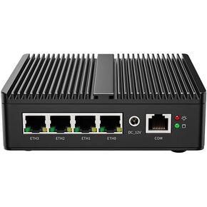 Micro Firewall Appliance, 4 Inter i226-V 2.5Gbe LAN Ports, Fanless Mini PC Celeron N100 Quad Core, Support AES-NI Barebone Router PC VPN (NO RAM NO SSD)