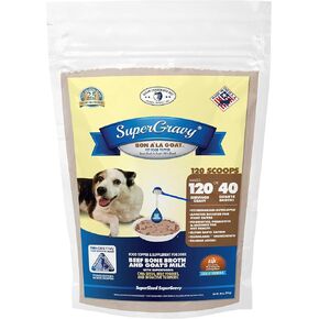 SuperGravy Bon A’ La Goat | Natural Dog Food Gravy Topper | Beef Bone Broth, Goat Milk for Dogs | Gluten Free & Grain Free, 14 Scoops, 01098, White in Kuwait