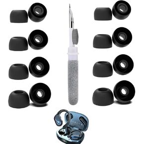 [8 Pairs] Replacement Ear Tips for Catitru BX17, with 3 in 1 Cleaner Kit, Silicone Ear Tips (XS/S/M/L)
