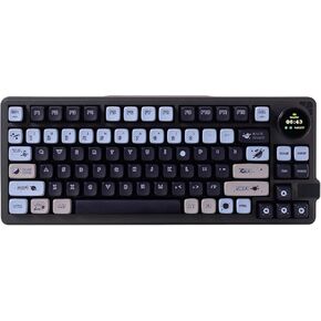 GK GAMAKAY LK75 75% Gasket Silent Mechanical Keyboard with 2 in 1 TFT Smart Display&Knob, Bluetooth 5.0/2.4GHz/USB-C Wired MDA Profile Keycaps 83 Keys RGB Hot Swap Gaming Keyboard (Phoenix Switch)