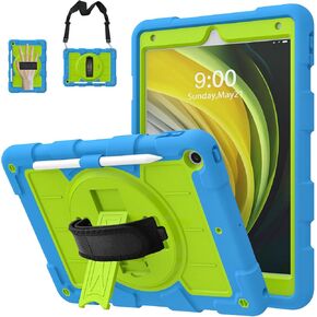 Case for iPad 9th Generation 2021/ iPad 8th Generation 2020/ iPad 7th Generation 2019 for Kids, Compatible with iPad Case 10.2 Inch with 360° Rotating Hand Strap & Kickstand