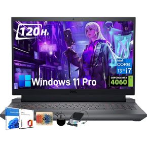 Dell G15-G5530 Gaming Laptop - Office 2024 Lifetime & Windows 11 Pro, Intel 14-Core i7-13650HX, NVIDIA GeForce RTX 4060, 15.6" FHD 120Hz Display, Wi-Fi 6, Backlit Keyboard, 32GB DDR5, 1TB SSD