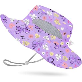 Kids Sun Hat for Girls Mesh Bucket Hat Toddler UV Protection Beach Hat Kids Foldable Fishing Hat for Girls 2-8 Years