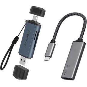 WALNEW 1pc USB C to HDMI Adapter & 1pc SD Card Reader