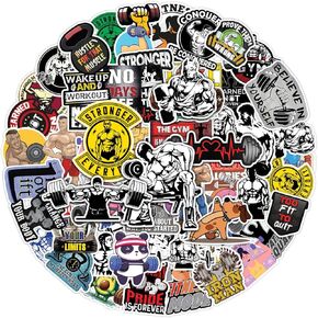 TSHIRTAMAZING 120PCS Gym Stickers, Workout Stickers for Water Bottle, Laptop Luggage Cup Computer Mobile Phone Skateboard Guitar Decor, Fitness Sticker for Teens and Adults
