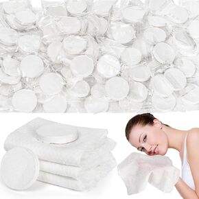 Jucoan 100 Pack Compressed Towles Tablet, 12 x 16 Inch Large Soft Compressed Towel Magic Towel, Portable Disposable Coin Tissue Toilet Paper Tablets Face Washcloths for Camping Travel Outdoor Sports