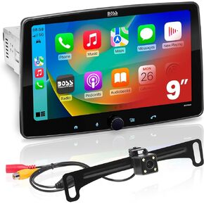 BOSS Audio Systems 9 Inch Single Din Car Stereo with Apple CarPlay, Android Auto + Backup Camera