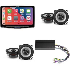 Alpine ILX-F511 Halo11 11" Multimedia Touchscreen Receiver & 2 Pairs Alpine S2-S50 Type S 5.25" Coax Speakers w/Power Pack