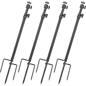 4 Pack Trail & Game Camera Mount, Game Camera Holder, Adjustable Ground Stand for Wildlife Cameras, Black Hunting Cameras Stake