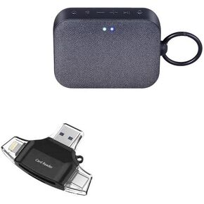 BoxWave Smart Gadget Compatible with LG XBOOM Go P2 - AllReader SD Card Reader, microSD Card Reader SD Compact USB - Jet Black
