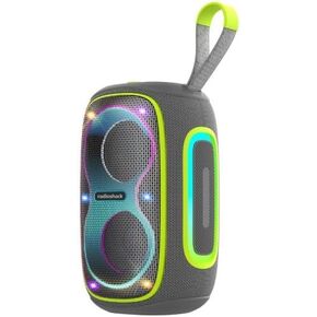 RadioShack Blue and Grey Wireless Speaker with RGB Lights, IPX5, 30W (Blue and Grey)