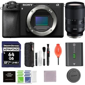 Sony Alpha a6700 Mirrorless Camera Body Bundle with Sigma 16mm f/1.4 DC DN Lens + 64GB Memory Card + Cleaning Kit + Blower | Sony a6700