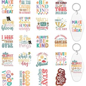 UV DTF Wrap Stickers - 80 Sheets Mother's Day UV DTF Stickers for Motel Keychain Mama UVDTF Wraps Mom Waterproof UV DTF Transfer Stickers for Hotel Keychain