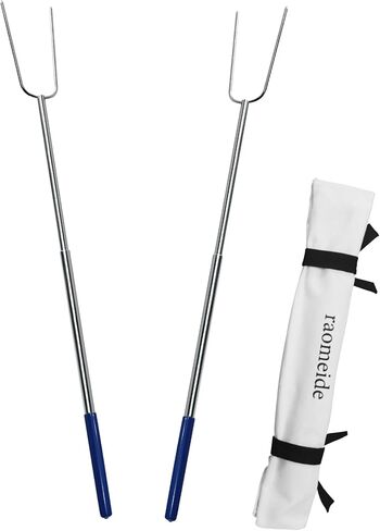 32" Heavy Duty Hot Dog Roasting Sticks for Campfire, Smores Sticks for Fire Pit Long, Marshmallows Skewers (2 Pack) in Kuwait